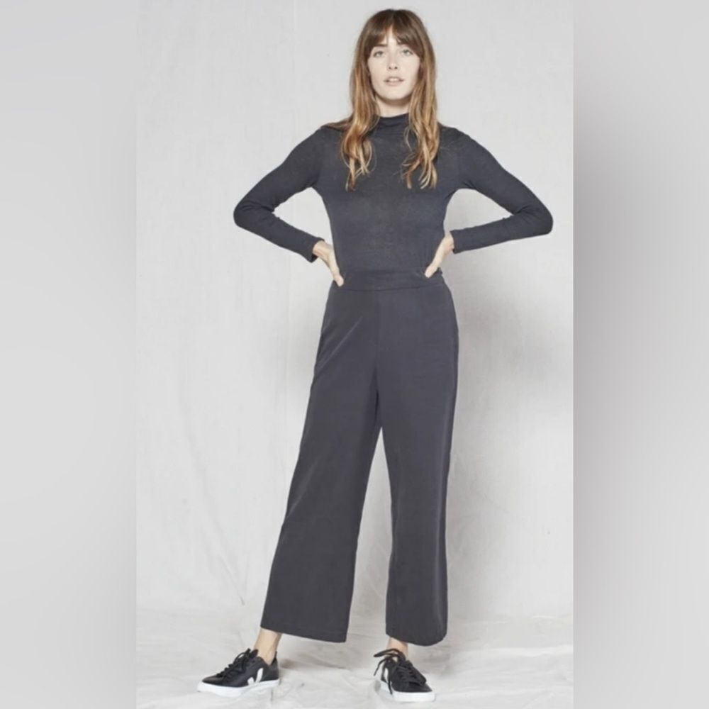 NWT Outerknown After Hours Black Wide Leg Pants in Black Size 27